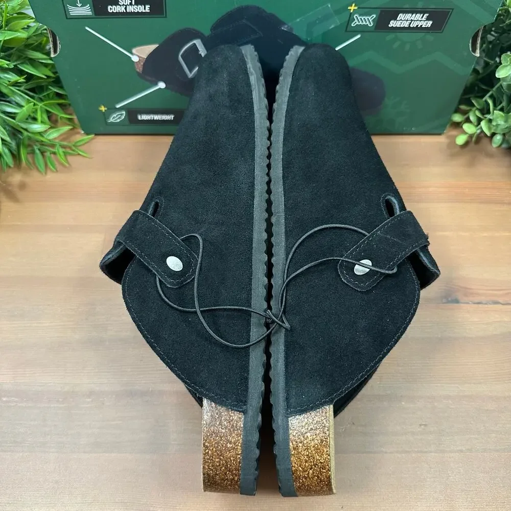 Khombu Men's Damian Black Suede Mules Size‎ 12